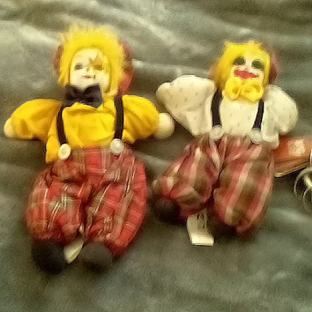 Artmark vintage porcelain clown dolls